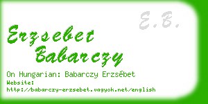 erzsebet babarczy business card